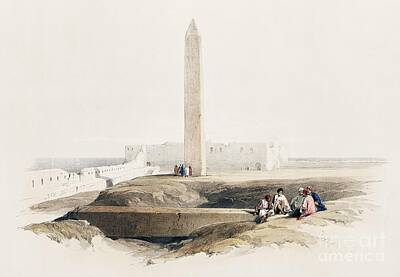 Design Pics - Obelisk at Alexandria commonly called Cleopatras needle illustration by David Roberts  1796-1864  by Shop Ability