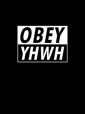 Vintage College Subway Signs - OBEY YHWH - Bible Verses Print 2 - Christian, Faith Based by Studio Grafiikka