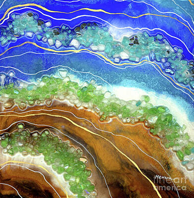 Vesna Antic Abstract Paintings - Ocean - Resin Geode by Hailey E Herrera