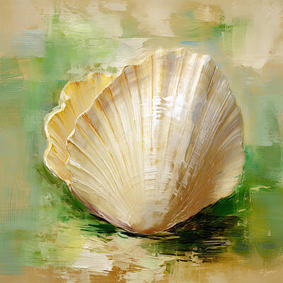 Beach Royalty-Free and Rights-Managed Images - Ocean Life - Seashells Art by Lourry Legarde
