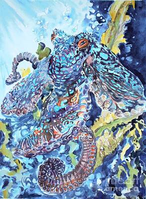 Beach Paintings - Octopuss Garden by Mindy Newman