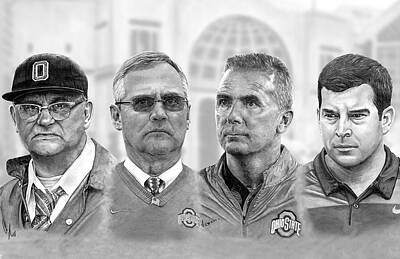 Recently Sold - Football Digital Art - Ohio State Coaches by Bobby Shaw