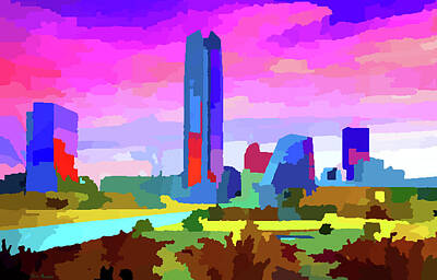 Skylines Rights Managed Images - Oklahoma City Scissortail Park Skyline Royalty-Free Image by Jon Baran