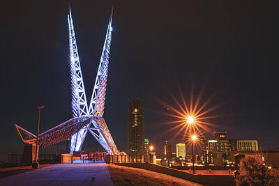 On Trend Breakfast Royalty Free Images - Oklahoma City Skydance Scissortail Bridge and Skyline Royalty-Free Image by Gregory Ballos