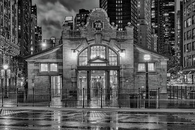 Green Grass - Old 72nd Street Subway Station bw by Jerry Fornarotto