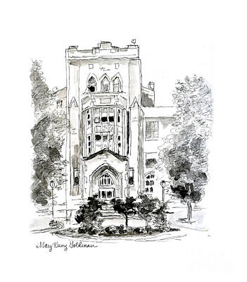 Skylines Drawings - Medaille College Main Building - Old Catholic Convent by Mary Kunz Goldman