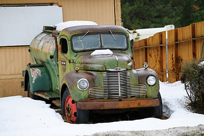 Winter Wonderland - Old fuel truck in winter  by Jeff Swan
