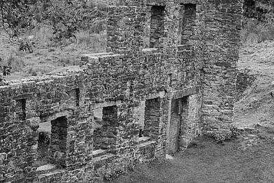 Lighthouse - Old Stone Building Ruins Black and White by Watto Photos