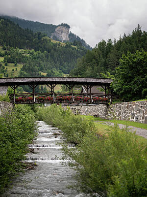 Soap Suds - Old wooden bridge with flowers in Matrei in Osttirol by Stefan Rotter