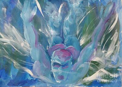 Painted Wine - Olympic Swimmer by James McCormack