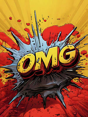 Comics Royalty-Free and Rights-Managed Images - OMG comic style message in a ink splash by Ivan Savini