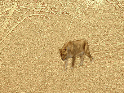 Animals Mixed Media - On the Prowl  by Steve Karol