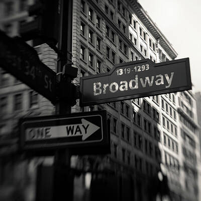 City Scenes Photos - One Way to Broadway by Dave Bowman