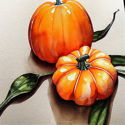 Fruit Photography - Orange  Photorealistic  Pumpkin  Watercolor  Sketch  Ca6d0a05  556b  6456456455636  9645563be  0645b by Celestial Images