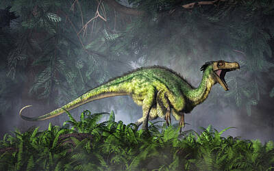 Reptiles Digital Art - Ornitholestes by Daniel Eskridge