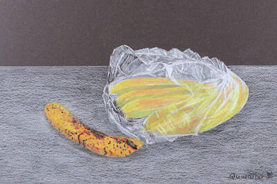 Food And Beverage Drawings - Ostracized Banana by Quwatha Valentine