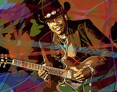 Celebrities Painting Royalty Free Images - Otis Rush Royalty-Free Image by David Lloyd Glover