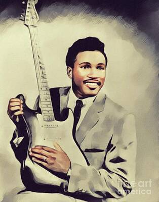 Jazz Painting Royalty Free Images - Otis Rush, Music Legend Royalty-Free Image by Esoterica Art Agency