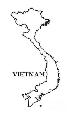 Tina Turner - Outline Map Of Vietnam by Bigalbaloo Stock
