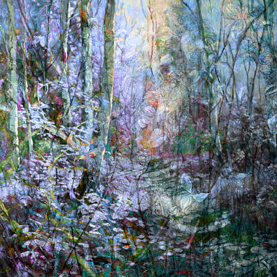 Impressionism Mixed Media - Overgrown Trail in the Woods by Sheryl Karas