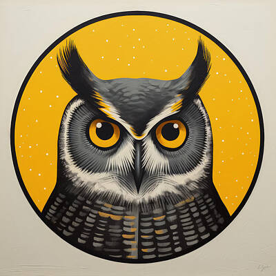 Royalty-Free and Rights-Managed Images - Owl Modern Art by Lourry Legarde
