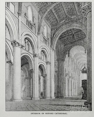 City Scenes Photos - Oxford Cathedral Interior ac2 by Historic Illustrations
