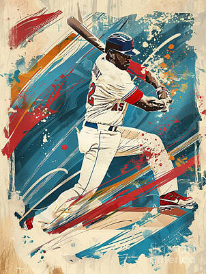 Sports Paintings - Ozzie Smith baseball player by Tommy Mcdaniel