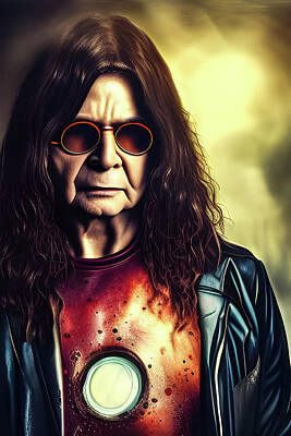 Rock And Roll Paintings - Ozzy  Iron Man One by Bob Orsillo