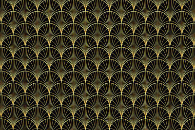 Abstract Drawings Rights Managed Images - Palm leaf pattern on black background - Abstract geometric pattern Royalty-Free Image by Julien