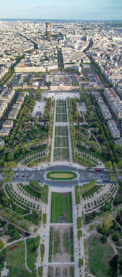 Paris Skyline Photos - Panorama of Champs des Mars Field in Paris by John Twynam