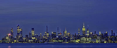 Landmarks Photos - Panorama of Manhattan Skyline As Seen From Jersey City 2 by Allen Beatty