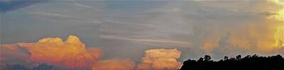 Landscapes Mixed Media Royalty Free Images - Panoramic Sunset Royalty-Free Image by Emma Carter Brooks