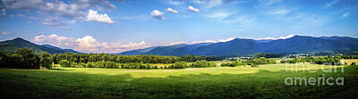 Sara Habecker Folk Print Rights Managed Images - Panoramic View of Cades Cove Royalty-Free Image by Eleanor Abramson