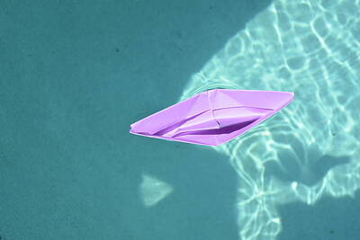 Abstract Water - Paper Boat by Christopher Mercer