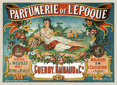 Cities Drawings - Parfumerie de lEpoque France Vintage Wall Art 1872 by Vintage Treasure