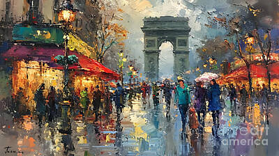 Impressionism Paintings - Paris Impressionism Award Winning Art Epic Comp by Asar Studios by Celestial Images