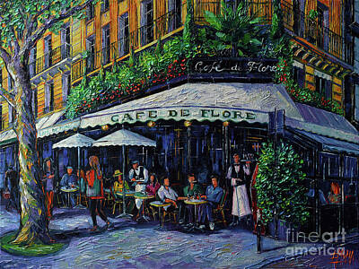 The Champagne Collection - PARISIAN MOOD CAFE DE FLORE commissioned oil painting by Mona EDULESCO by Mona Edulesco