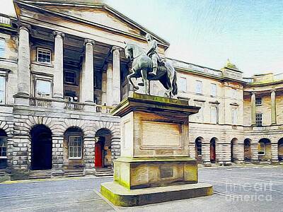Mans Best Friend Rights Managed Images - Parliament Square Royal Mile Edinburgh Digital Art Royalty-Free Image by Douglas Brown