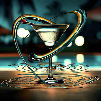 Martini Digital Art Royalty Free Images - Party Foul Royalty-Free Image by James Morris