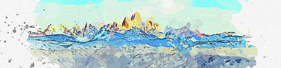 Mountain Paintings - Patagonian Sunrise by Celestial Images