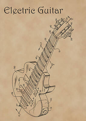 From The Kitchen - Patent Diagram for Electric Guitar by Karen Foley
