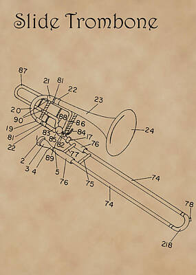 The Playroom - Patent Diagram for Slide Trombone by Karen Foley