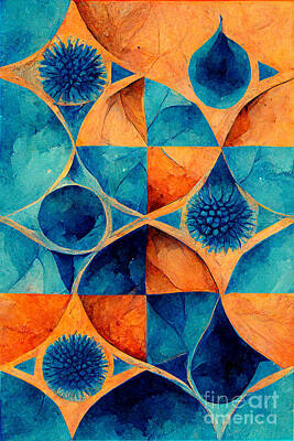 Royalty-Free and Rights-Managed Images - Pattern Blue Orange by Sabantha