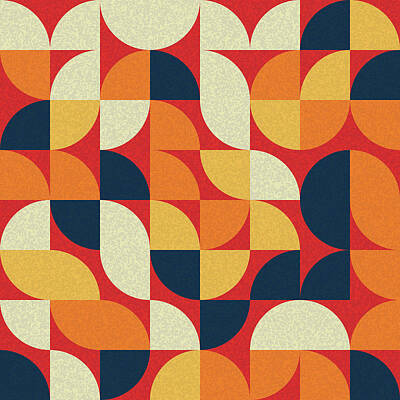 Shaken Or Stirred - Pattern with random colored quarter circles Generative Art background illustration by Julien