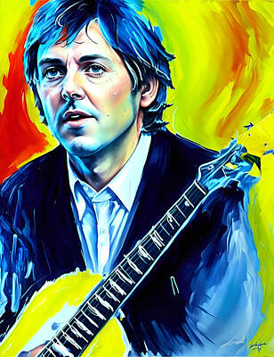 Rock And Roll Digital Art - Paul McCartney  by Mauricio Sobalvarro