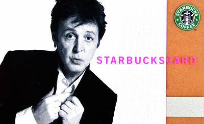 Music Photos - Paul McCartney Starbucks card 2007 by David Lee Thompson