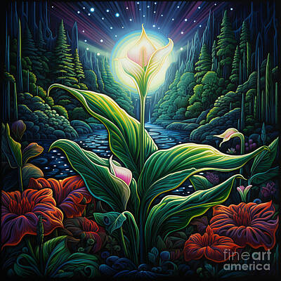 Lilies Digital Art - Peace Lily Essence Capturing the Soul of Natures Finest by Iyanuoluwa Akojiyan
