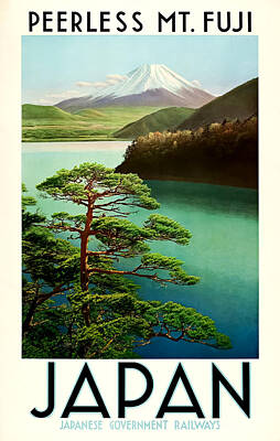 Landscapes Drawings Royalty Free Images - Peerless Mt Fuji Royalty-Free Image by Japanese Government Railways