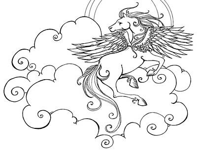Renoir Rights Managed Images - Pegasus in Flight Royalty-Free Image by Katherine Nutt