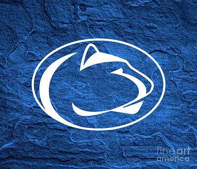 Sports Rights Managed Images - Penn State Nittany Lion Blue Rock Texture Royalty-Free Image by Lone Palm Studio